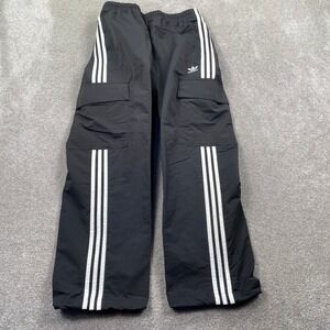 Adidas Originals 3S Cargo Pants Mens Medium Black Ripstop Wide Leg HR3364 NWT